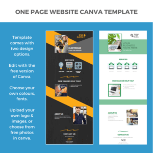 One Page Website Canva Template - Creative Desk